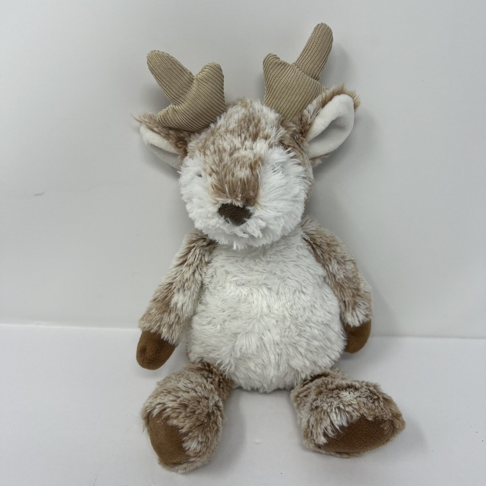First Impressions Reindeer Moose Deer Plush 12 Inch White Tan Stuffed Animal Toy